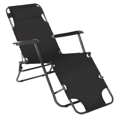 Kerti állítható szék, fekete, REGED