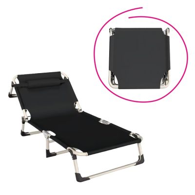 Kerti nyugágy, fekete/bézs, BOVRY