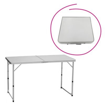 Összecsukható kempingasztal, 120 cm, alumínium/MDF, KEPI TYP 1