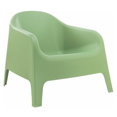 Rakásolható fotel, zöld, műanyag, SOKRA NEW