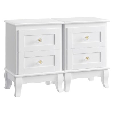 Éjjeliszekrény 2 db-os, 38,5 x 52,5 x 30,5 cm fehér