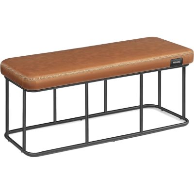 Ekho ülőpad, műbőr kárpitozott pad 40 x 120 x 45 cm, karamellbarna