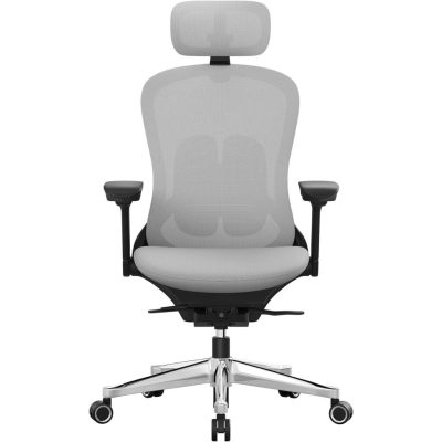 Irodai szék, ergonomikus állítható vászon szék, dönthető háttámlával, szürke