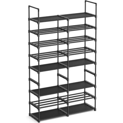 Állítható cipőtartó, 8-szintes cipőrendező, fekete