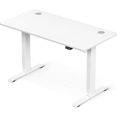 Elektromos íróasztal, állítható magasságú, 120 x 60 cm, fehér