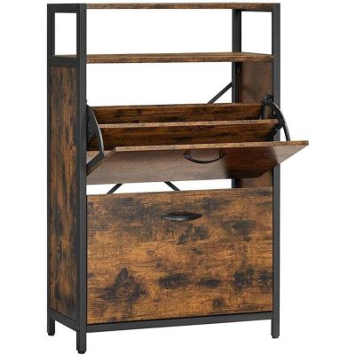 Cipőszekrény, keskeny cipőtartó 8-12 pár cipő számára, 30 x 60 x 95 cm