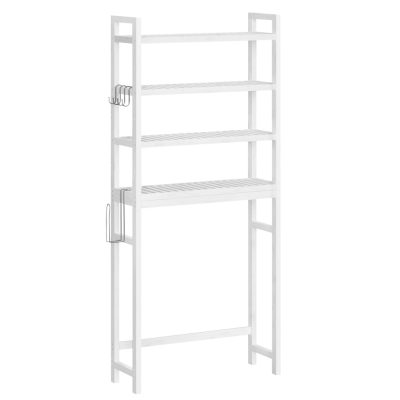 Wc feletti tároló, 4 szintes, helytakarékos, egyszerű összeszerelés, fehér