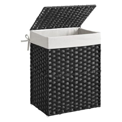 Szennyeskosár 90l, ruhakosár fedéllel és fogantyúval