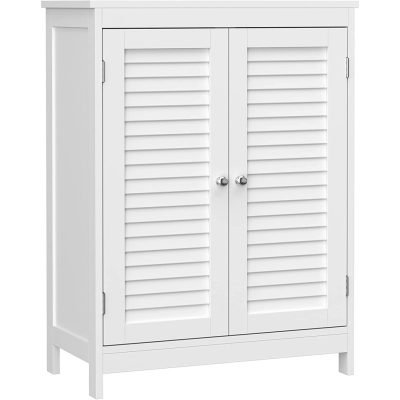 Fürdőszoba szekrény, 2 ajtós tároló szekrény, fehér