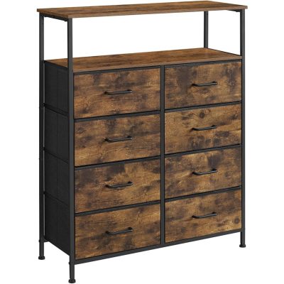 Szövetfiókos komód, 80 x 108 x 30 cm, rusztikus barna