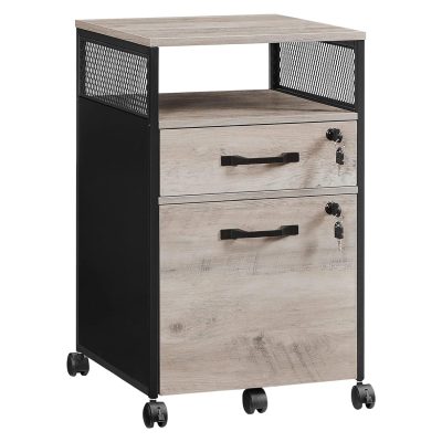 Irodai szekrény, irattartószekrény kerekekkel, szürke és fekete