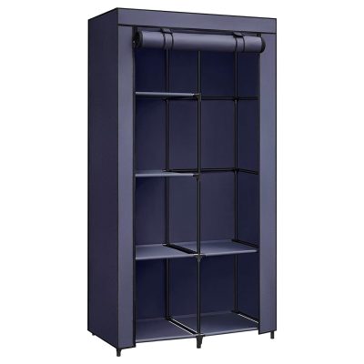 Ruhásszekrény, szövetszekrény 6 polccal, kék