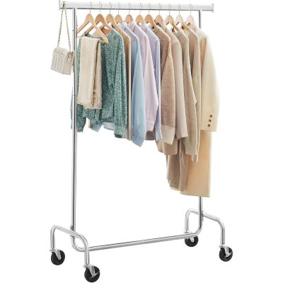 Kerekes ruhatartó, kabáttartó, 130 kg teherbírású, ezüst
