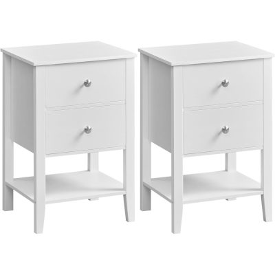Éjjeliszekrények, 2 db-os készlet, fehér