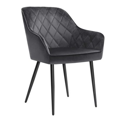 Étkezőszék, kárpitozott szék kartámasszal, szürke