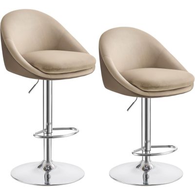 Bárszék szett 2 db bárszék, állítható magasságú, tevebarna