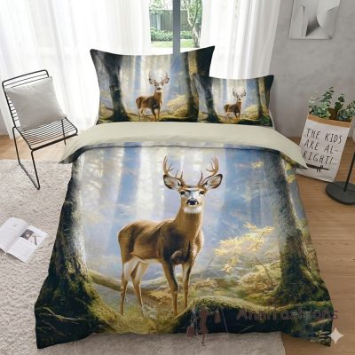 Fenséges szarvas az erdőben - élethű 3D mintával