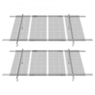 Állítható napelem rögzítő konzol készlet 30-60 fok döntéssel 4-8 panelhez nagy teherbírású acél tartó 2 darabos rendszerben