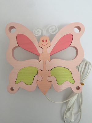 Pillangó fali lámpa, rózsa