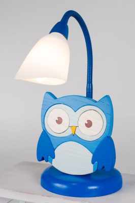 Bagoly kék asztali lámpa - SZÉPSÉGHIBÁS !
