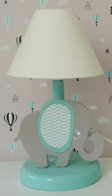 Elefánt éjjeli lámpa, türkiz