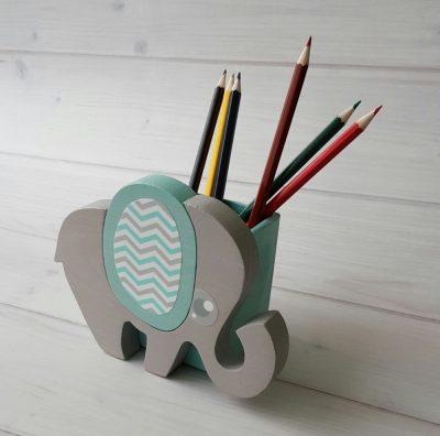Elefánt ceruzatartó, türkiz
