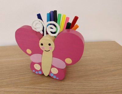 Pillangó ceruzatartó, pink