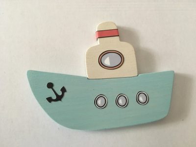 Hajó világoskék bútordísz