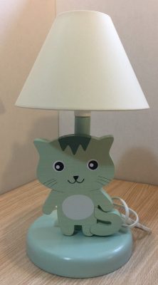 Cica éjjeli lámpa tigris, zöld