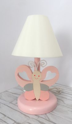 Pillangó éjjeli lámpa, rózsa/szürke