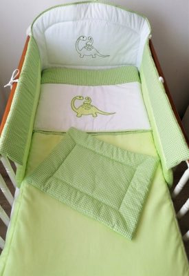 3 részes babaágynemű szett - Zöld dínók