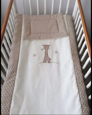 2 részes babaágynemű szett - Bézs pöttyös Zoé zsiráf