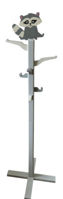 Szürke gyermek szobainas fából, mosómedve dísszel 