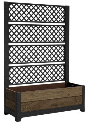 Keter DECO TULIP 110 L magas virágláda – térelválasztó, walnut, 156 cm