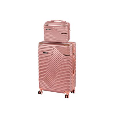 TraveLux Urban VIII gurulós bőrönd szett lazacrózsaszín