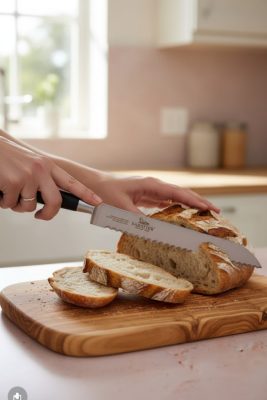 Lion Sabatier Idéal kenyérvágókés 20 cm-es penge – POM Markolattal és Rozsdamentes Szegecsekkel