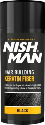 Nish Man Keratin Fiber hajdúsító és színező, fekete, 20g