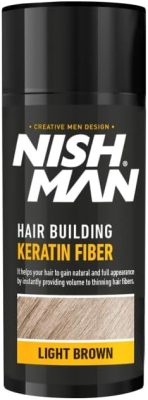 Nish Man Keratin Fiber hajdúsító és színező, világosbarna, 20g