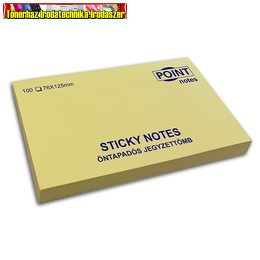 Point öntapadós jegyzettömb 76x127mm 100 lap sárga (75x125,125x75)