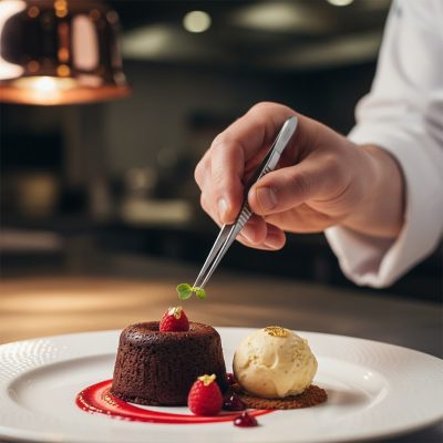 Tálalócsipesz/séfcsipesz 15 cm, rozsdamentes - de Buyer