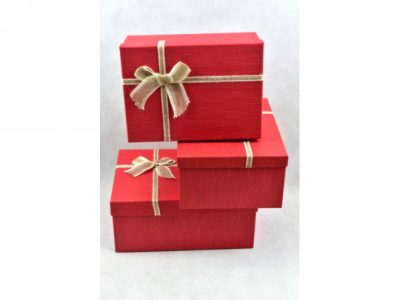 Díszdoboz szett 3 db-os - Piros - masnival