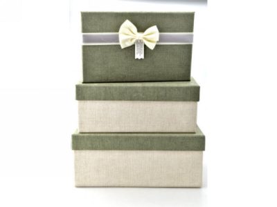 Díszdoboz szett 3 db-os szürke - drapp