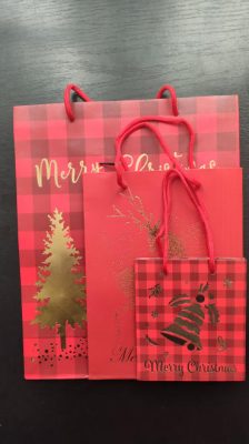 Karácsonyi tasak szett 3 darabos - piros