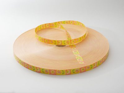 Narancs-sárga virágos szalag 19 mm széles