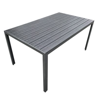 Kerti asztal, alumínium, fekete, ZINAN