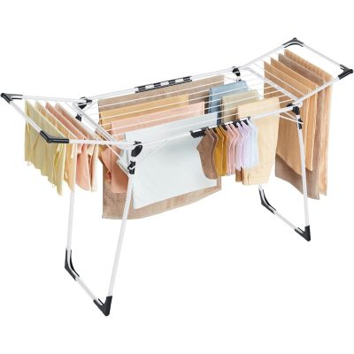 Ruhaszárító állvány, álló szárító 52,5 x 173 x 96,5 cm, fehér