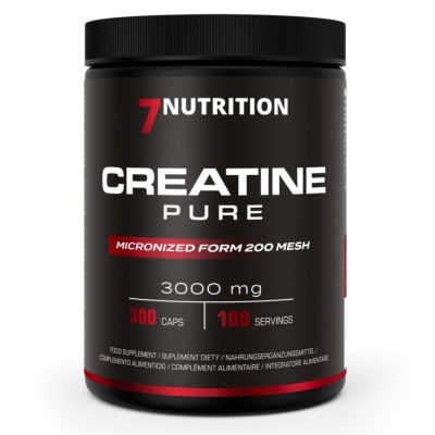 CREATINE PURE - Mikronizált Kreatin Monohidrát Kapszulák - 300 Kapszula - 100% Creatine Monohydrate - 7Nutrition