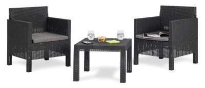 Toomax Penelope seaters 2 műrattan kerti bútor garnitúra, grafit