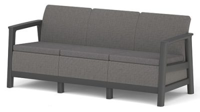 Keter SCANDI LINEA 3 SEATER SOFA – Mountain Grey / Grafit
