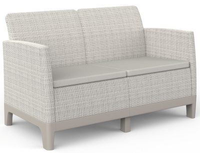 Keter SCANDI FORMA 2 személyes kerti kanapé – Pebble grey / Soft beige, műanyag, 126 cm